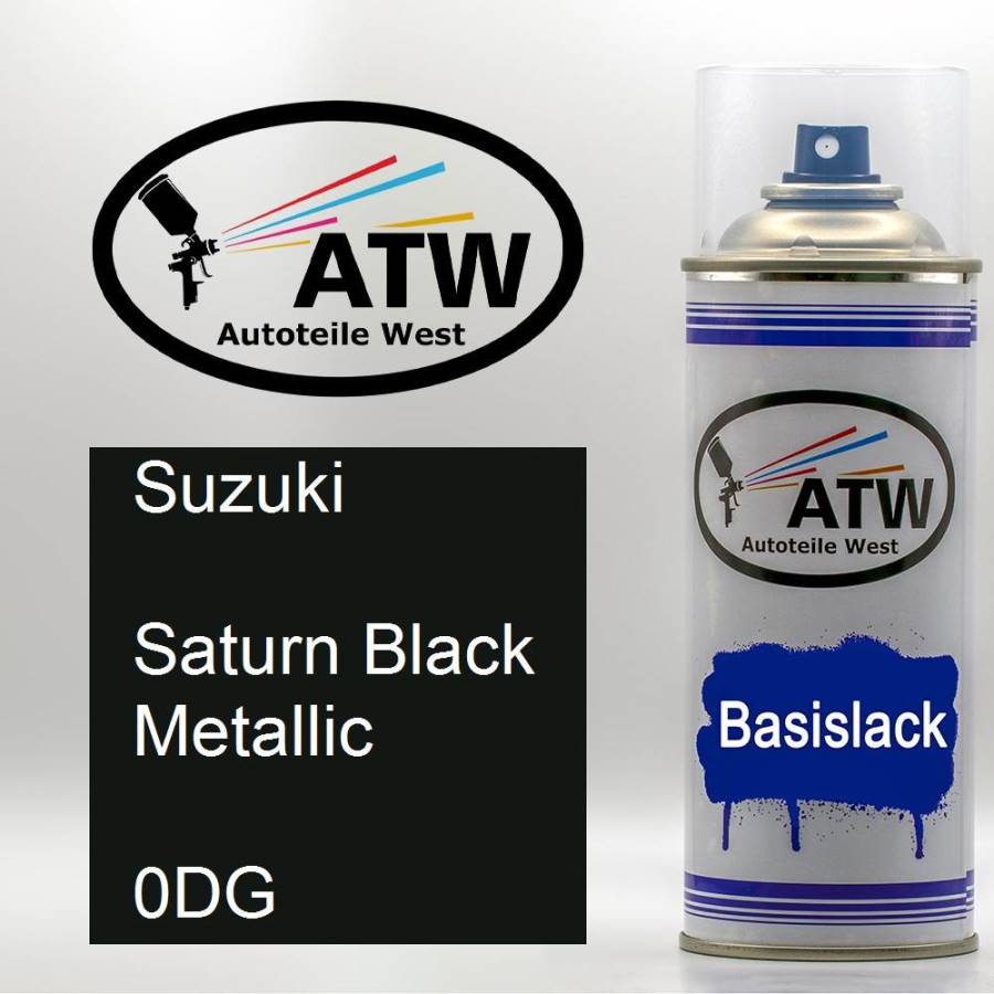 Suzuki, Saturn Black Metallic, 0DG: 400ml Sprühdose, von ATW Autoteile West.